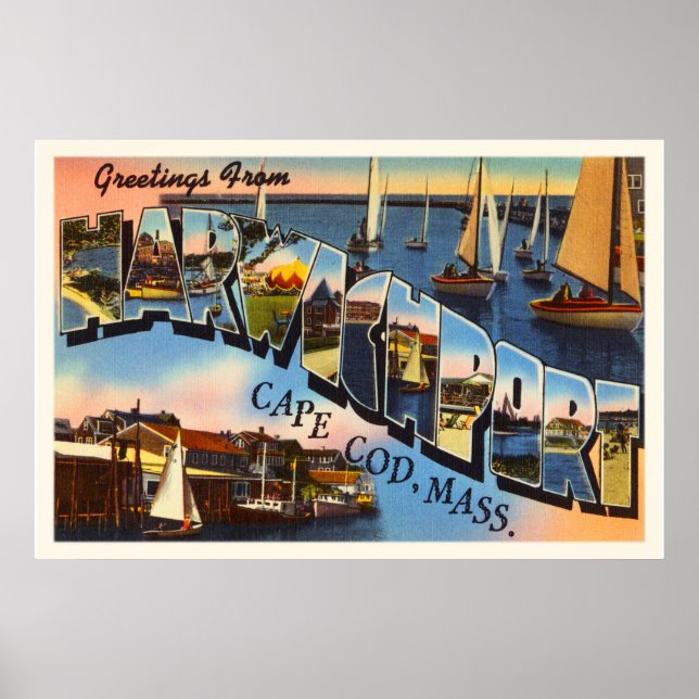 Affiches Harwichport Cape Cod Massachusetts MA Old Travel (Devant)