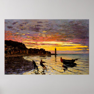 Affiches Hauling a Boat Ashore, Honfleur, 1864