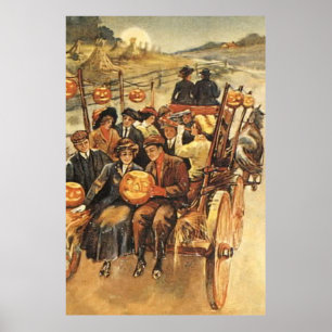 Affiches Hauné Hayride Jack O'Lantern Citrouille Moon