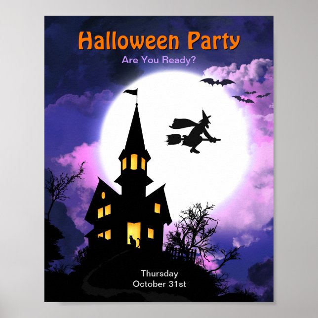 Affiches Haunted House Scary Halloween Party (Devant)