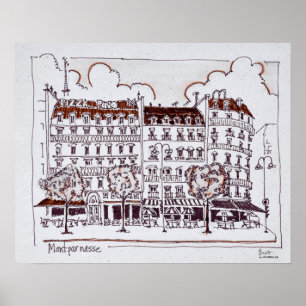 Affiches Haussmann typique   Boulevard Montparnasse, Paris