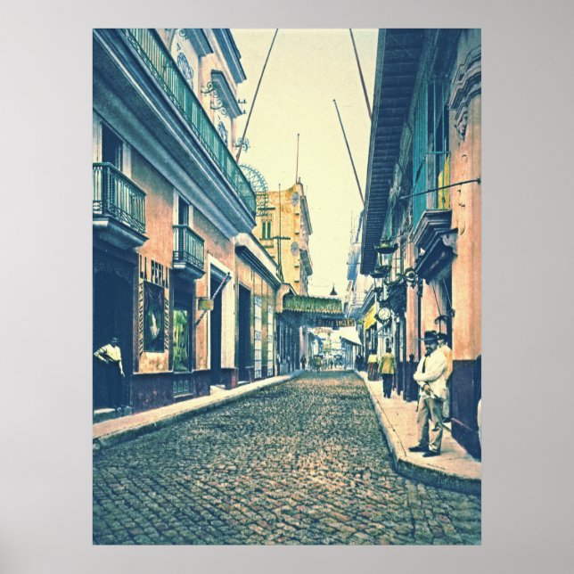 Affiches Havana Street Cuba 1899 (Devant)