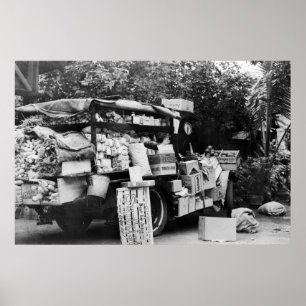 Affiches Hawaï - vue d'un chariot végétal indigène