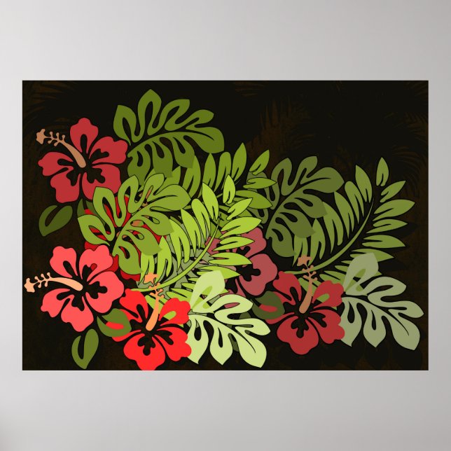 Affiches Hawaii Aloha Flower Art Print (Devant)