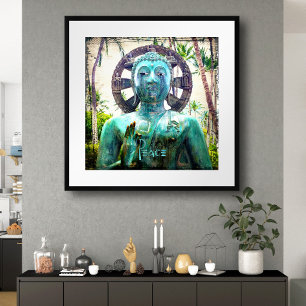 Affiches Hawaii Antique Turquoise Blue Bouddha Photo Paix