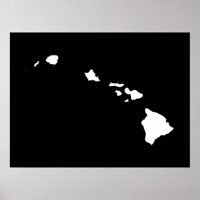 Affiches Hawaii en blanc et noir (Devant)