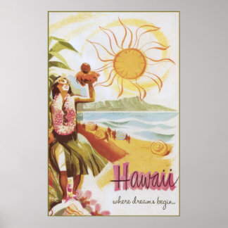 Affiches Hawaii - où les rêves commencent