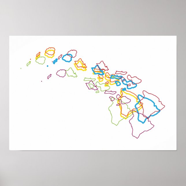 Affiches hawaii pride blur (Devant)