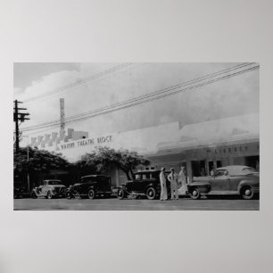 Affiches Hawaii - Vue sur l'édifice du théâtre Waikiki