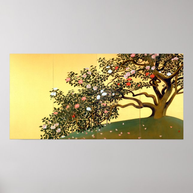 Affiches Hayami Gyoshu Camellia Blossoms (Devant)