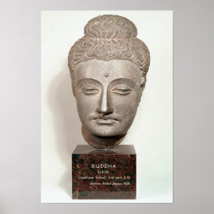 Affiches Head from a statue of the Buddha, from