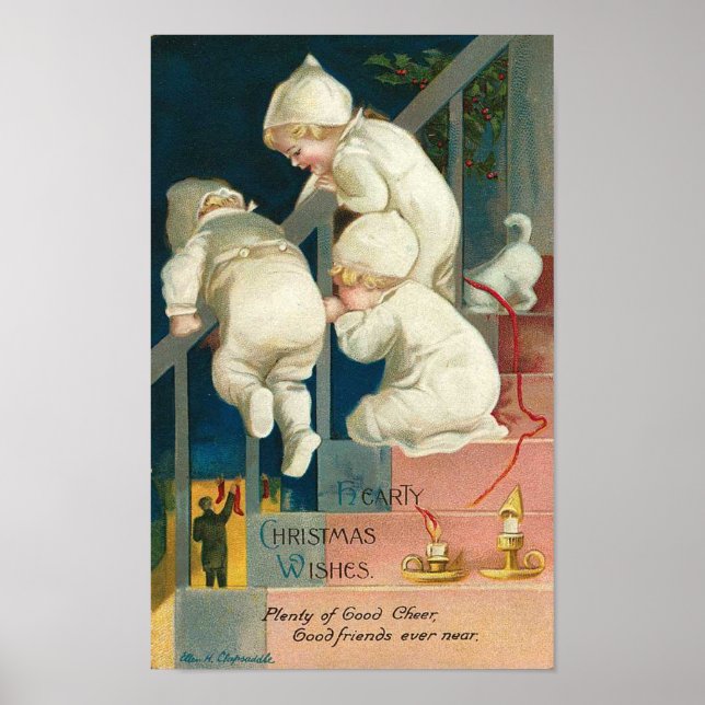 Affiches Hearty Christmas Wishes Kid's (Devant)