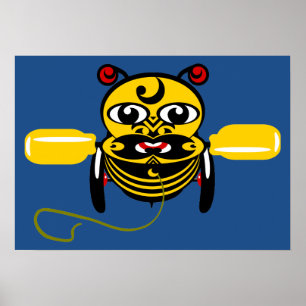 Affiches Hei Tiki Bee Toy Maori Design Nouvelle-Zélande