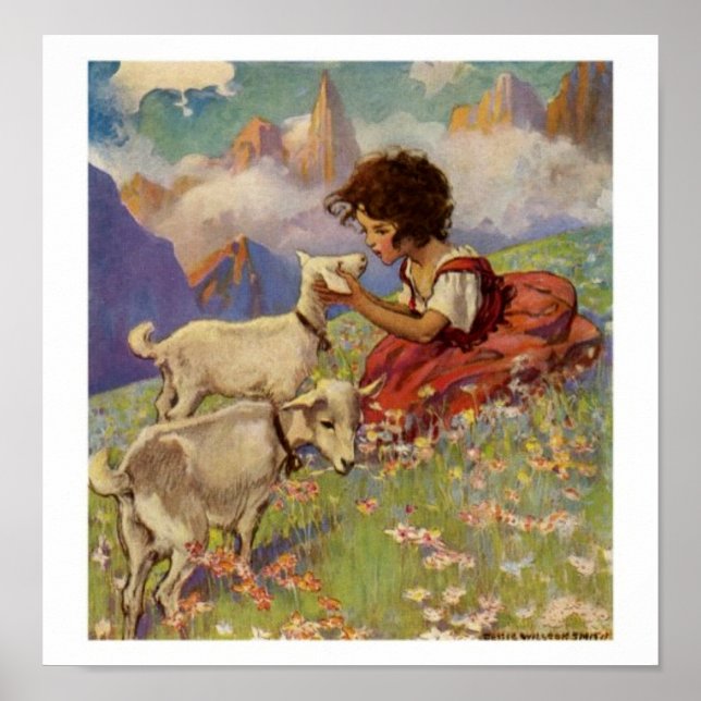 Affiches "Heidi et ses chèvres" - Imprimer (Devant)