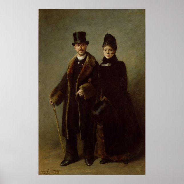 Affiches Heinrich Schliemann et sa femme (Devant)