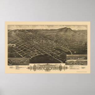 Affiches Helena, carte panoramique de la TA - 1883