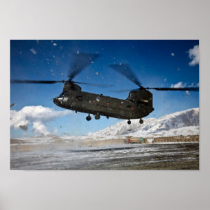 Affiches Hélicoptère Chinook en neige