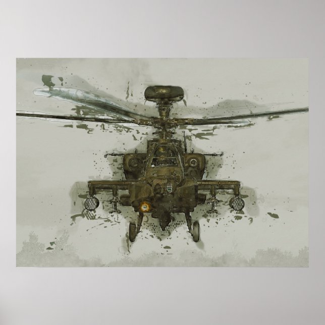 Affiches Hélicoptère d'attaque Apache (Devant)