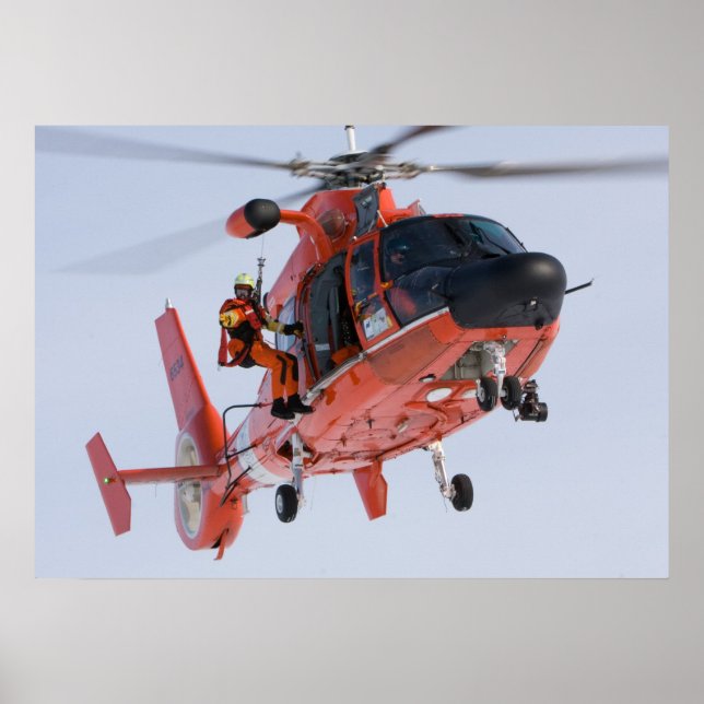 Affiches Hélicoptère Dolphin MH-65 de la Garde côtière (Devant)