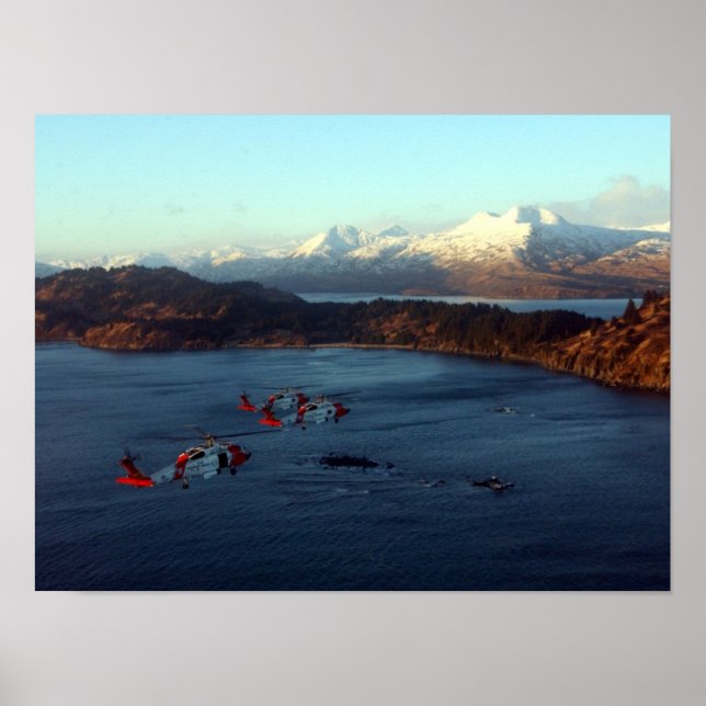 Affiches Hélicoptères de la Garde côtière MH-60 Jayhawk (Devant)
