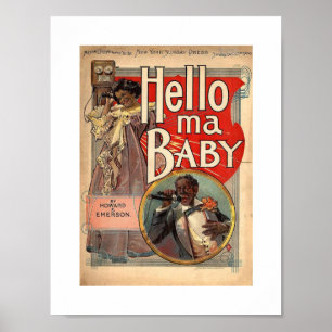 Affiches Hello ma Baby, Sheet Music 1900 Vintage