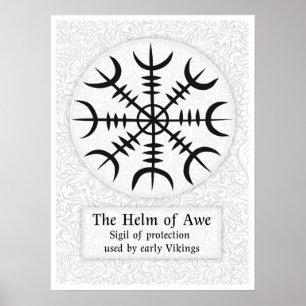 Affiches Helm Of Awe Panneau magique islandais - Blanc