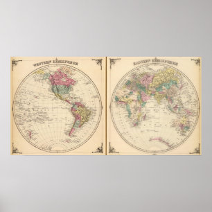 Affiches Hémisphère occidental et hémisphère oriental