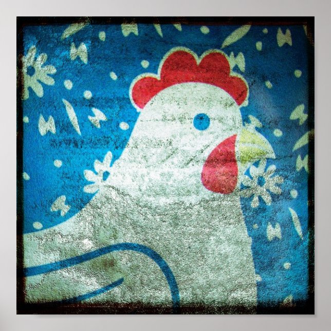 Affiches Hen Art Tin Vintage (Devant)