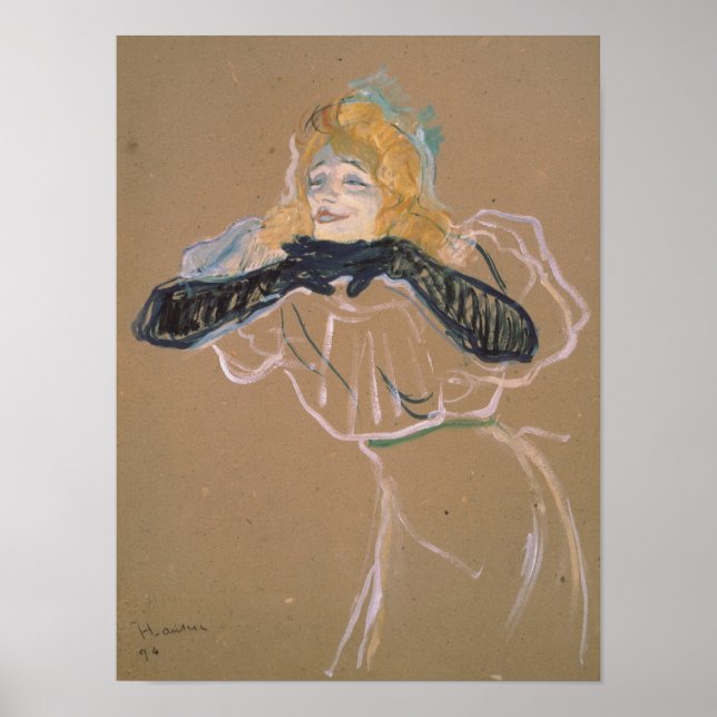 Affiches Henri de Toulouse-Lautrec | Yvette Guilbert singi (Devant)