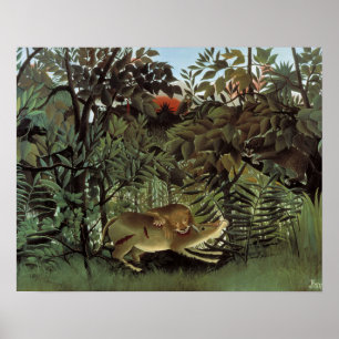 Affiches Henri Rousseau - L'Attaque Du Lion Affamé