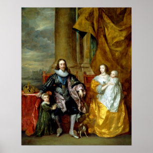 Affiches Henrietta Maria et Charles I par Van Dyck