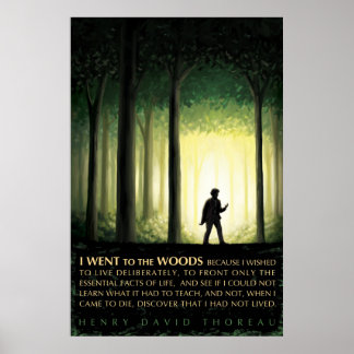 Affiches Henry David Thoreau cite : Je suis allé dans les b