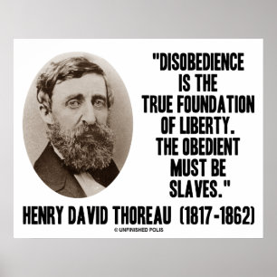 Affiches Henry David Thoreau Désobéissance Vraie Liberté