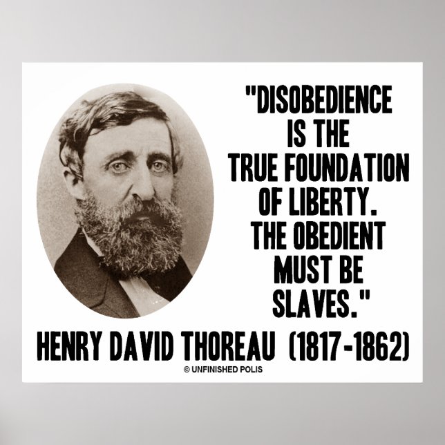 Affiches Henry David Thoreau Désobéissance Vraie Liberté (Devant)
