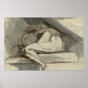 Affiches Henry Fuseli - Femme Assis, Cincée Vers Le Haut