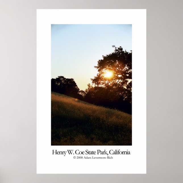 Affiches Henry W. Coe State Park, Californie (Devant)