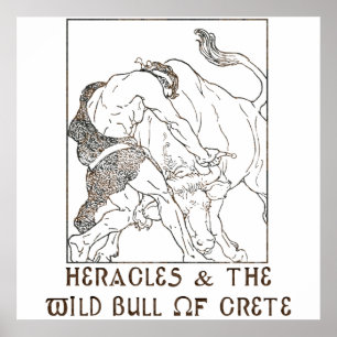 Affiches Heracles et Taureau de Crète