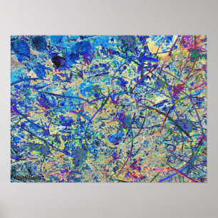 Affiches herbe bleue et fleurs