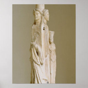 Affiches Herm triforme de Hecate, sculpture de marbre, pe
