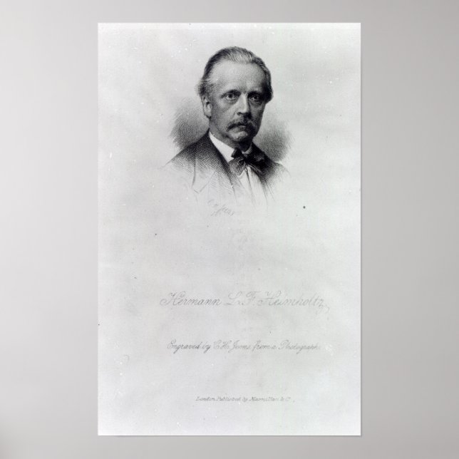 Affiches Hermann von Helmholtz, gravée par C.H Jeens (Devant)