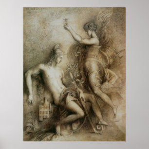 Affiches Hésitation et Muse Symbolist Art par Gustave Morea