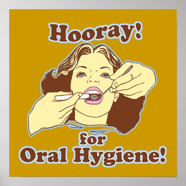 Affiches Heure pour l'Hygiène Orale Retro (Devant)