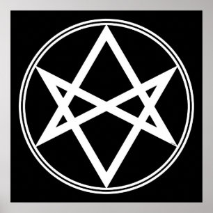 Affiches Hexagramme unicoural blanc tombé