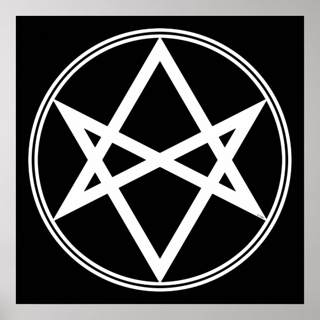 Affiches Hexagramme unicoural blanc tombé (Devant)