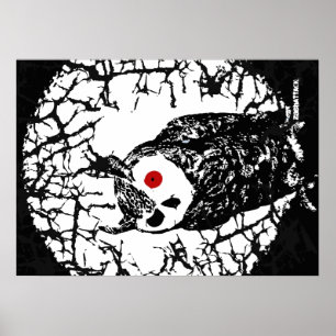 Affiches Hibou observé par rouge