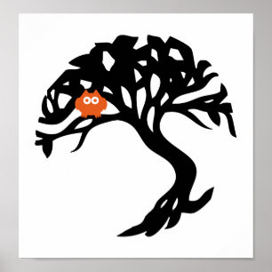 Affiches Hibou orange