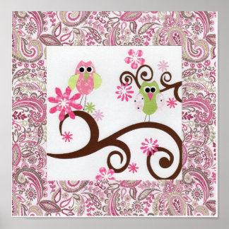 Affiches Hiboux Paisley