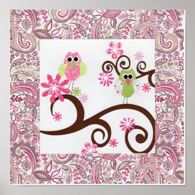 Affiches Hiboux Paisley (Devant)