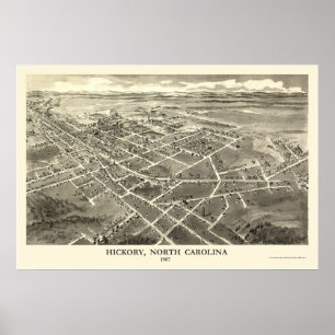 Affiches Hickory, carte panoramique d'OR - 1907