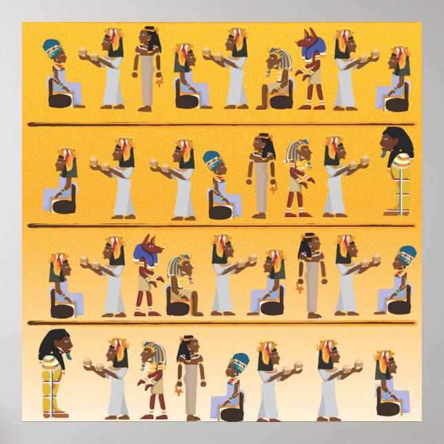 Affiches Hiéroglyphes d'Égypte (Devant)